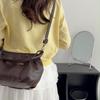 Vintage Ruched Leather Handbag for Women, Soft Multi-pocket Shoulder Crossbody Bag, Casual Large Capacity Hobo Purse for Daily Work Travel