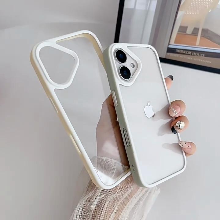 Luxury Transparent Candy Square Frame Case For iPhone 15 14 13 12 11 Pro Max Shockproof Bumper Clear Back Cover Phone Accessorie