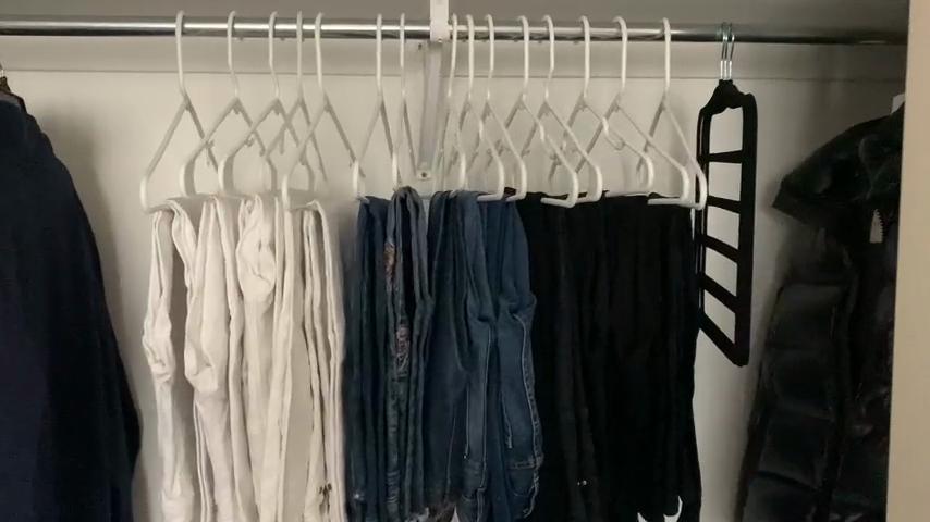 Closet Organizers and Storage,5 Pack Organization and Storage Pants-Hangers-Space-Saving,Velvet Hanger for Dorm Room for College Students