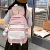 Color Contrast Student Schoolbag College Style Female Backpack Large Capacity Junior High School Student Schoolbag