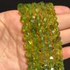 Natural Stone Faceted Green Peridot Loose Spacer Beads For Jewelry Making  6 8 10mm 15 Inches