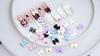 50PCS White Ribbon Resin Bow Nail Charm Parts 3D Rhinestone Nail Art Deco Accessories DIY Korean Nail Design Supplies
