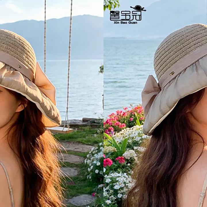 Summer Ladies Flowy Sheer Wide Brim Fisherman Cap With Sunshade For Beach And Travel