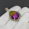 Ювелірний ювелірний кулон зі срібла 925 проби ручної роботи з дорогоцінним каменем Аметрин Дизайнерський кулон Кулон з дорогоцінним камінням Аметрин для подарунків