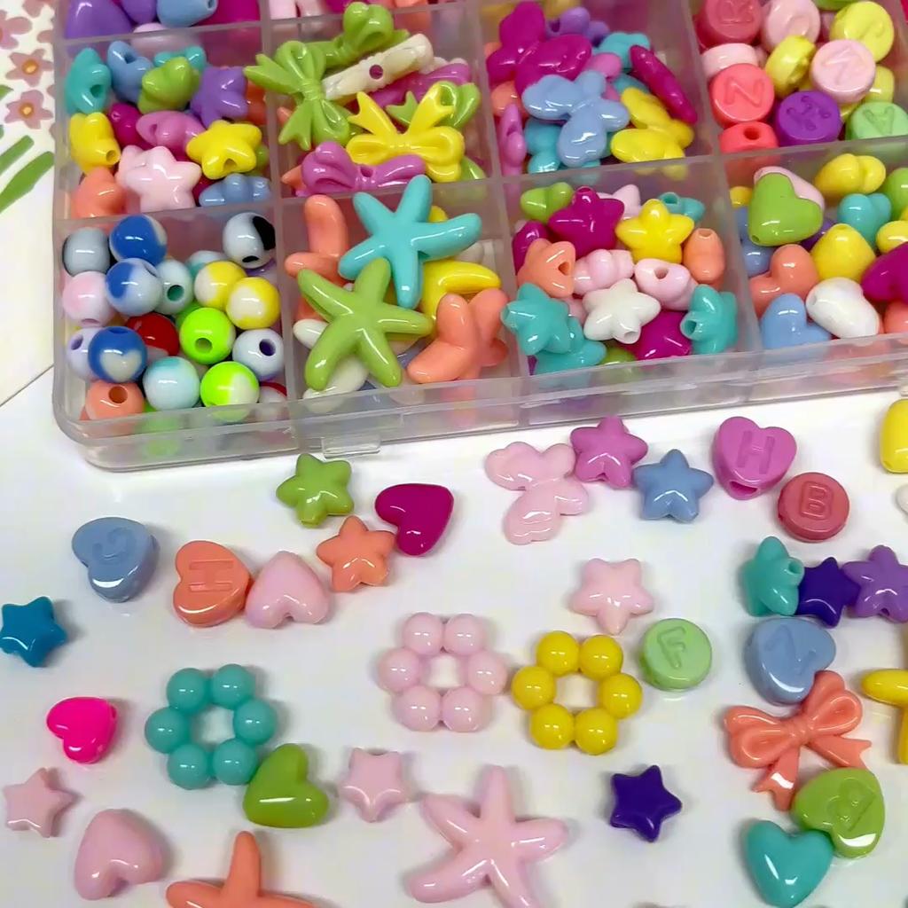 20-200 stk Akryl Søte Hjerte Stjerne Perler For DIY Halskjede Armbånd Øredobber Smykkefremstilling Håndverkstilbehør