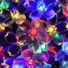 Warm white petal light cherry blossom light waterproof solar LED string light, garden decoration outdoor light wedding Christmas party
