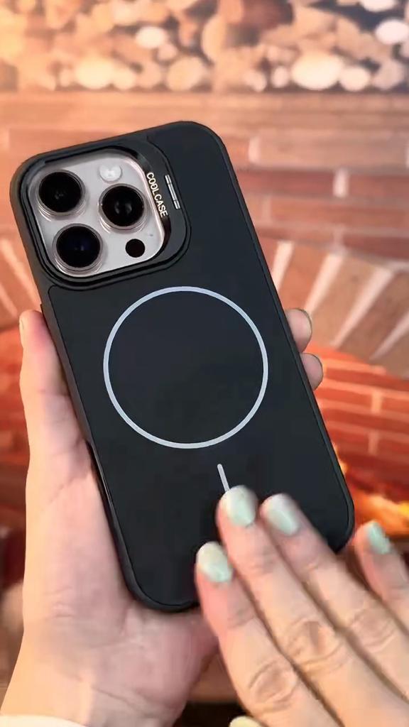 Luxury Liquid Lens Stand Cooling Magnetic Case for iPhone 16 Pro Max 16 Plus 15 14 13 12 Pro 11 All-inclusive Fall Protection Cover