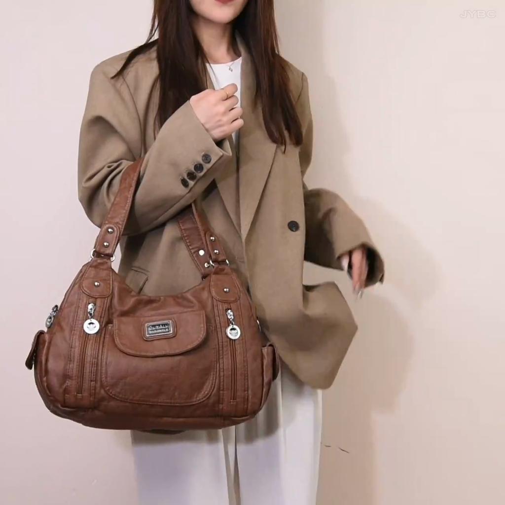 Casual Lage Capacity Messenger Bag Women 2025 Spring Fashion Designer Luxury Female Tote Bag High Quality PU Leather Shopping Boston Handbags