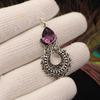Amethyst Gemstone 925 Sterling Silver Handmade Jewelry Designer Pendant 1.8" For Your Love CP-45-2
