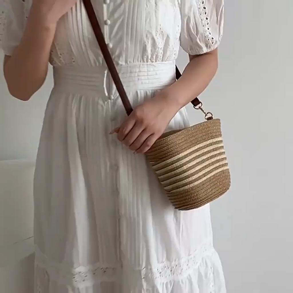 Fashion Summer Straw Crossbody Bag Beach Holiday Shopping Woven Shoulder Handbag Messenger Purses For Women Bags