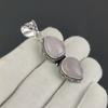 Natural Rose Quartz Gemstone Silver Pendant in 925 Sterling Silver - Handmade Pear Design, Everyday Wear Jewelry Engagement Gift