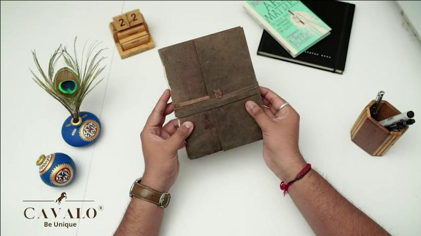 Leather Diary - Antique Handmade Journal with Plain Paper for Men and Women, Gift for Raksha Bandhan As Art Sketchbook