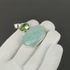 Amazonite & Peridot Gemstone Pendant Handmade 925 Sterling Silver Pendant Designer Jewelry Handmade Pendant Necklace Birthday Gifts