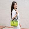 Colorblock Nylon Mini Tote Bag with Grid Pattern Front Pocket Crossbody Casual Small Shoulder Purse for Daily