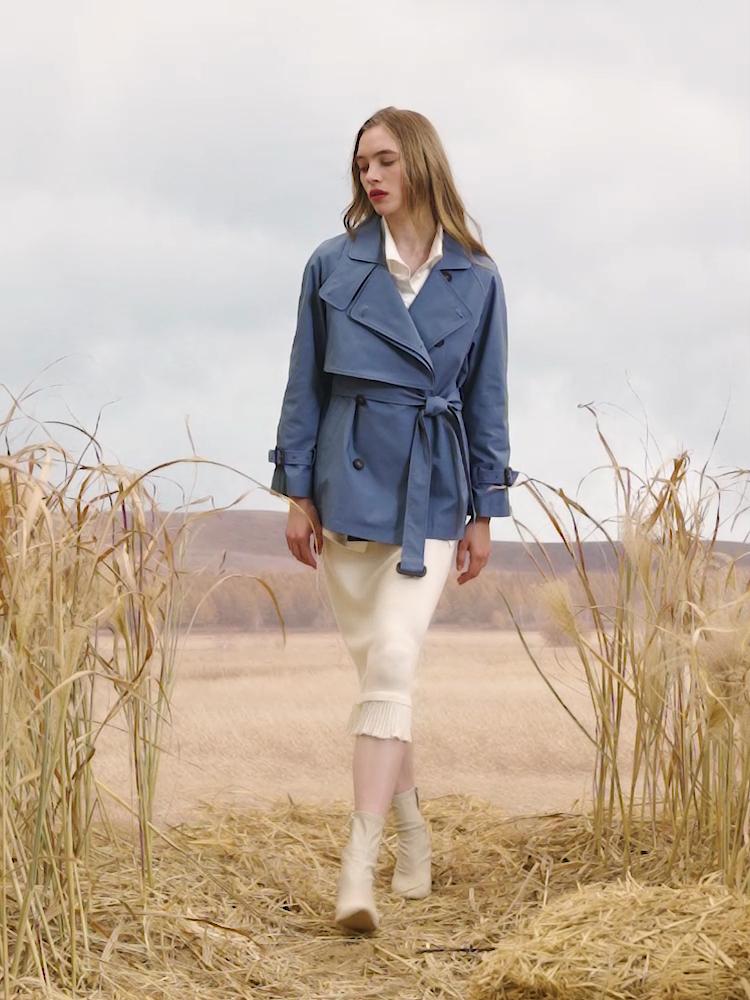 Cinemore Autumn Mid-Long Trench Coat for Women Casual Windbreaker Jacket Double Breasted Lapel Belted Windproof Chic Lady Coat