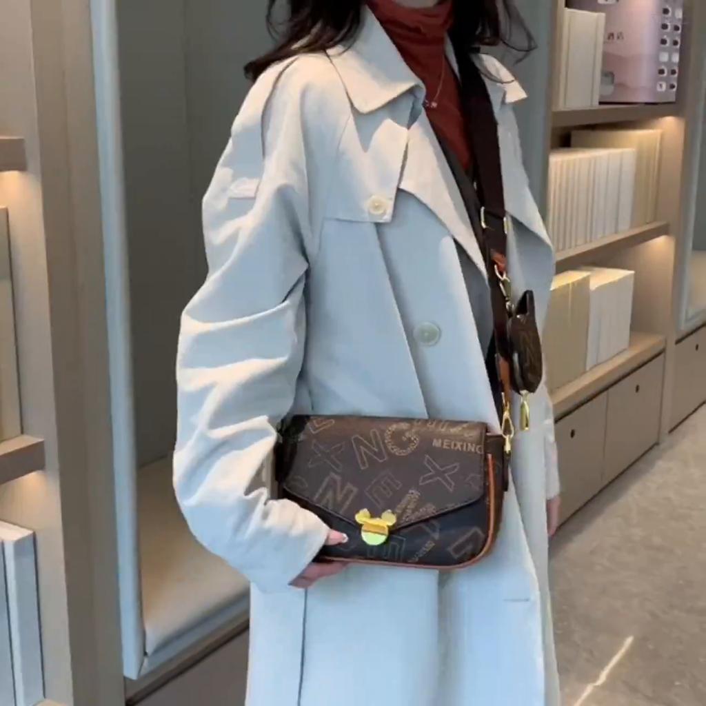 2023 High Quality Wide Strap PU Leather Women's Handbag Famous Brand Designer Lady's Shoulder Square Bags Cross Body Handbags