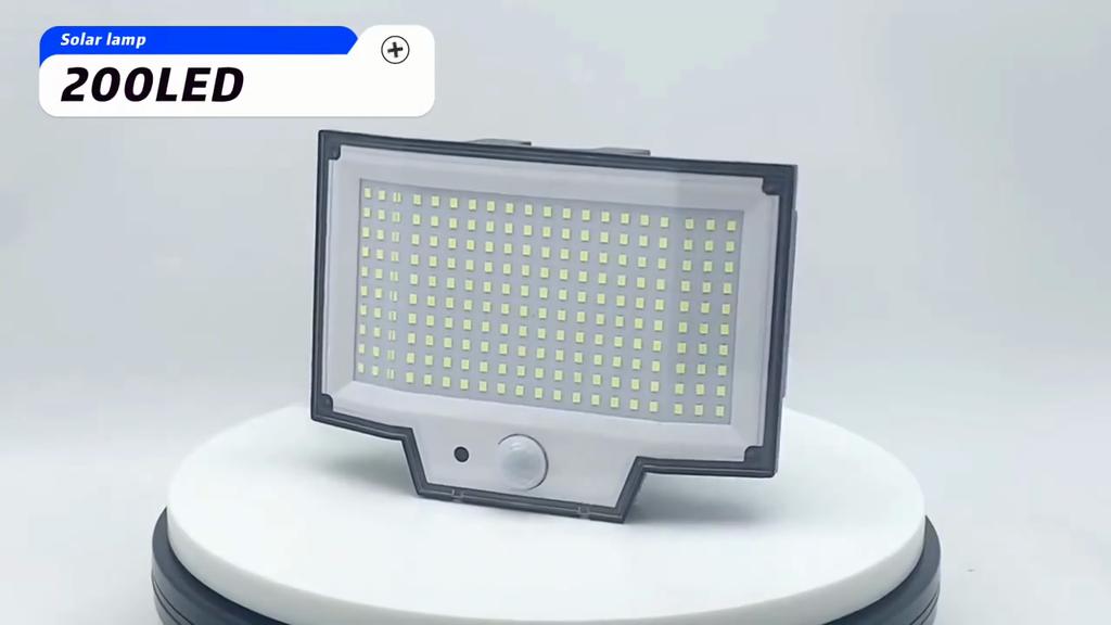Solar Lights Outdoor Garden 200LED Solar Security Light Motion Sensor 3 Mode Waterproof Solar Powered Flood Lamp Yard Garage