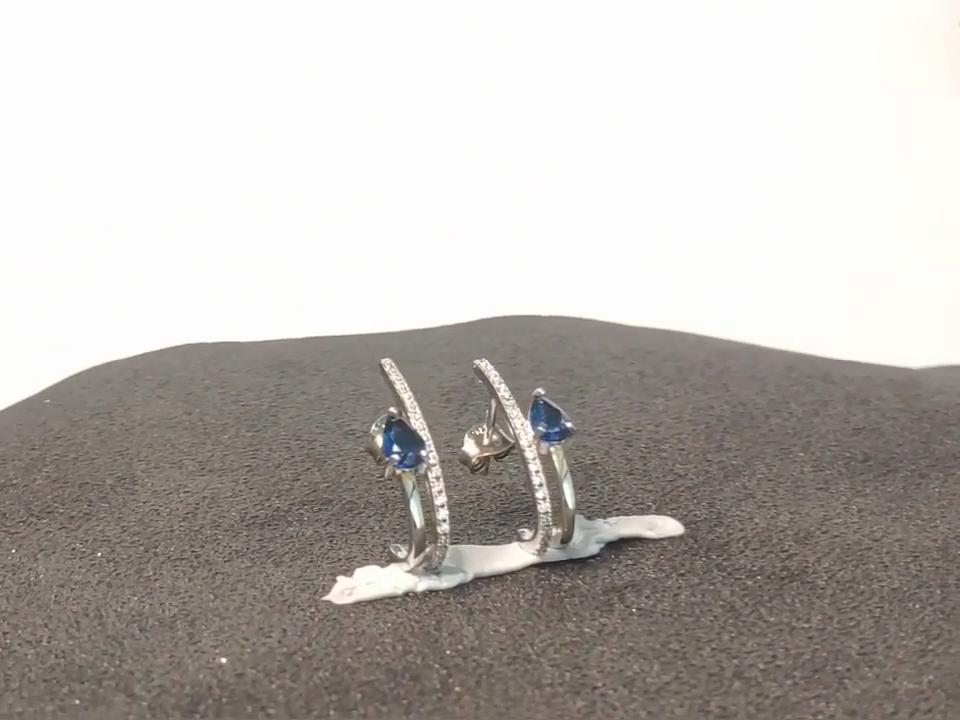 Umcho Tropfenohrringe für Frauen, blaue Saphir-Edelstein-Ohrringe, Hochzeit, edler Schmuck, einfaches Party-Geschenk