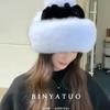 Mink imitation fox fur hat women's winter warm ear protection Baotou beret middle-aged and elderly mother style snow Mongolian hat