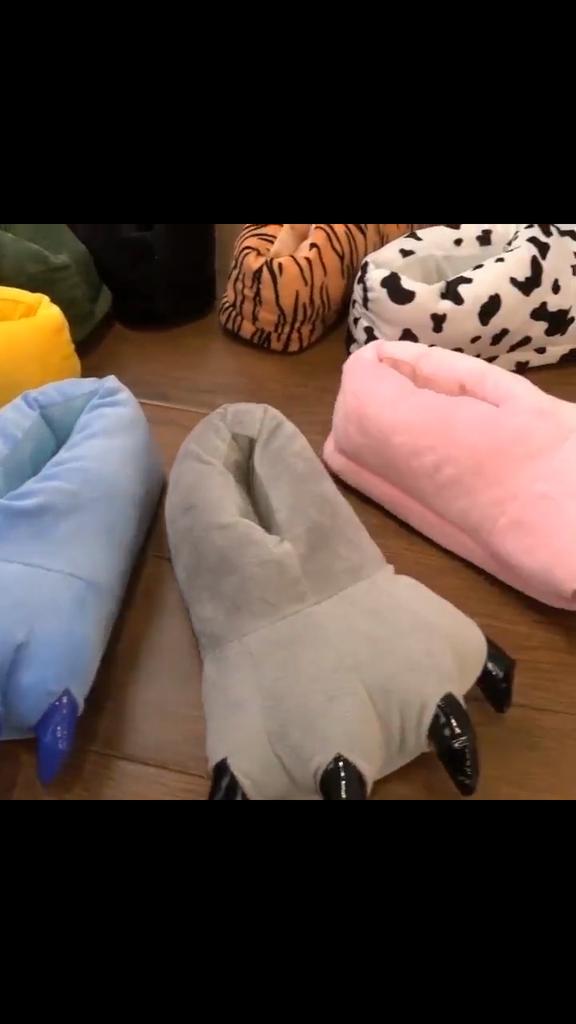 Dinosaur claws Plush Stuffed Winter Slippers Soft Home Slipper Shoes