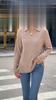 Mulheres Camisola Lapela V-Neck Design Bolso no Peito Manga Longa Cor Sólida Tricô Tops Ribbed Casual Sweater