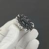 Natural Black Onyx Gemstone Ring, 925 Sterling Silver Ring, Gift For Her, Oval Stone ,Elegant Handmade Ring, Black Onyx Flower Silver Ring