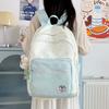 Student Schoolbag Women's Large Capacity Star Printed Backpack Colorblock Travel Backpack