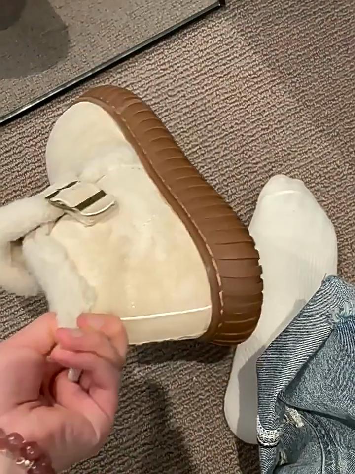 Dames Stor Størrelse Myk Såle Vinter Varm Pels En Snøstøvler Polstret Fôret Ankelstøvletter Sklisikre Fotturer Fritid Sport Bomullsstøvler