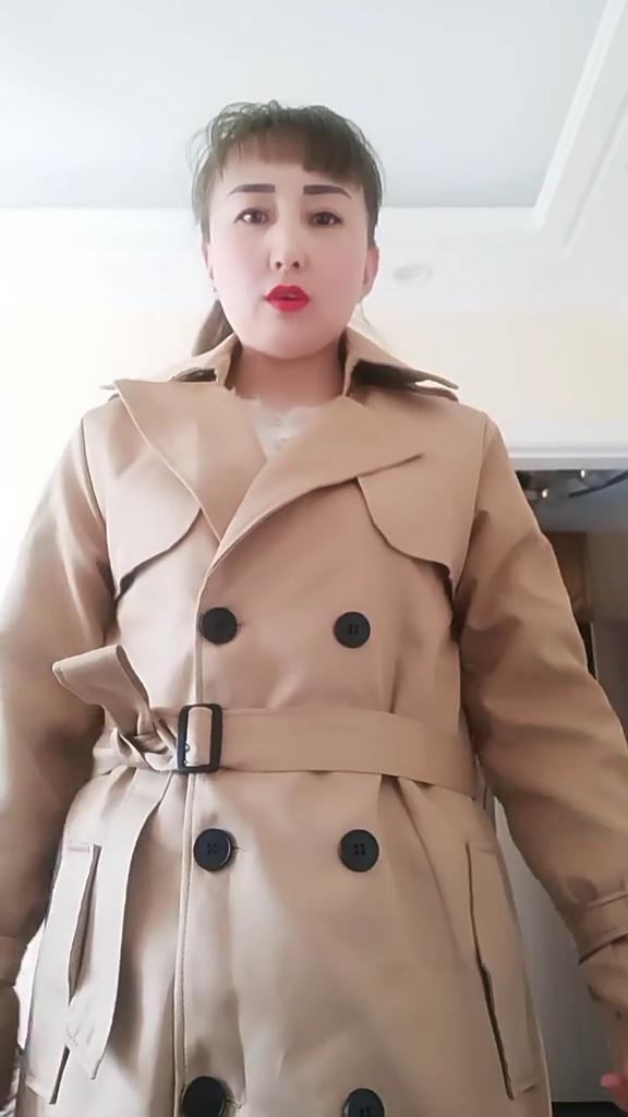 Women's Long Trench Coat Autumn Spring Korean Style Petite British Style Over Knee Dress Coat Jacket