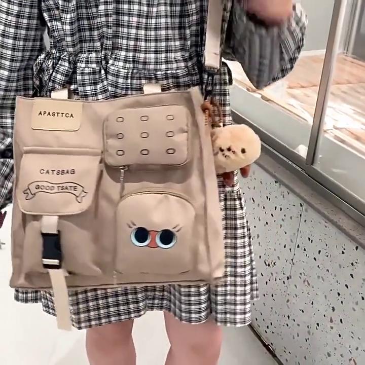 Cartoon Print Shoulder Bag Women's Crossbody Bag Messenger Bag Student Classes Book Bag