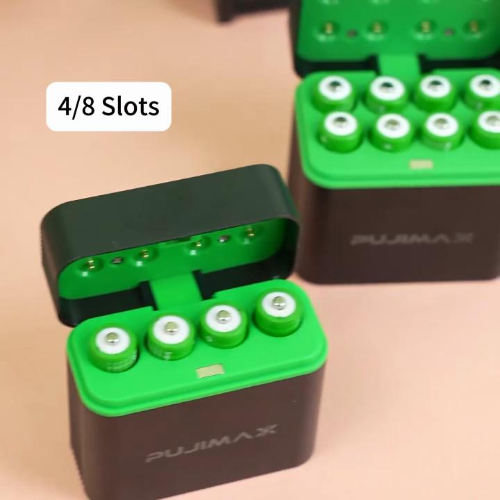 PUJIMAX AA 1.5V Li-ion Battery Charger with 4x 4255mWh Batteries, Type-C Smart Fast Charging