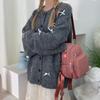 Women's Solid Color Backpack Lightweight Student Schoolbag Multifunctional Crossbody Shoulder Handbag