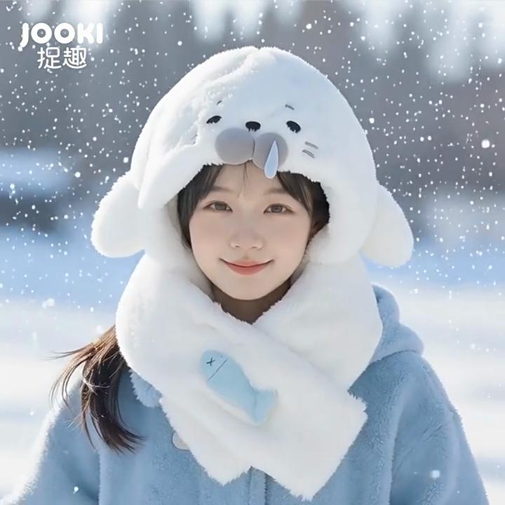 Plush Seal Hat Cute Sleep Aid For Kids And Girls Gift