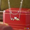 Wind natural crystal stone temperament sense crystal heart beating collarbone chain s925 sterling silver heartbeat necklace women's fashion gift