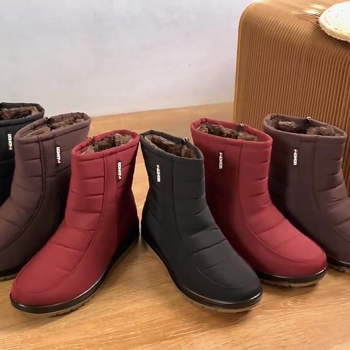 Wasserdichte Schneestiefel Damen Winterschuhe Kalter Winter Damen Stiefeletten Rutschfeste Damen Baumwollschuhe Plus Größe 42