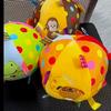 Puppy Frog Monkey Pattern Plush Cloth Ball Dog Pet Toy With Bell For Teething And Play