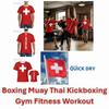 Swiss Switzerland MMA Boxing Muay Thai T-shirt National Flag Print 3D Training Unisex Men Women Quick Dry Fitness Gym Sport Workout Casual Streetwear