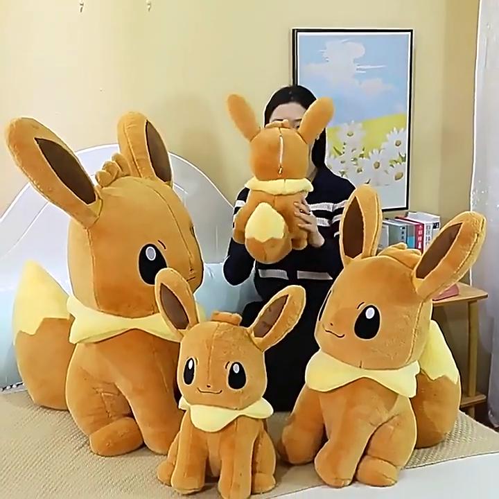 Juguetes de peluche de Pokémon Eevee al por mayor, almohada, zorro, elfo, muñeca, muñeca de compañía para niños