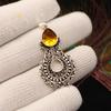 Citrine Gemstone 925 Sterling Silver Women Jewelry Pretty Oxidize Pendant 1.8" For Mother/Wife CP-45-6