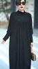 Johnature Woman Autumn Korean Splicing Loose Fashion Dress Irregular Long Sleeves Half High Collar Vintage Dress