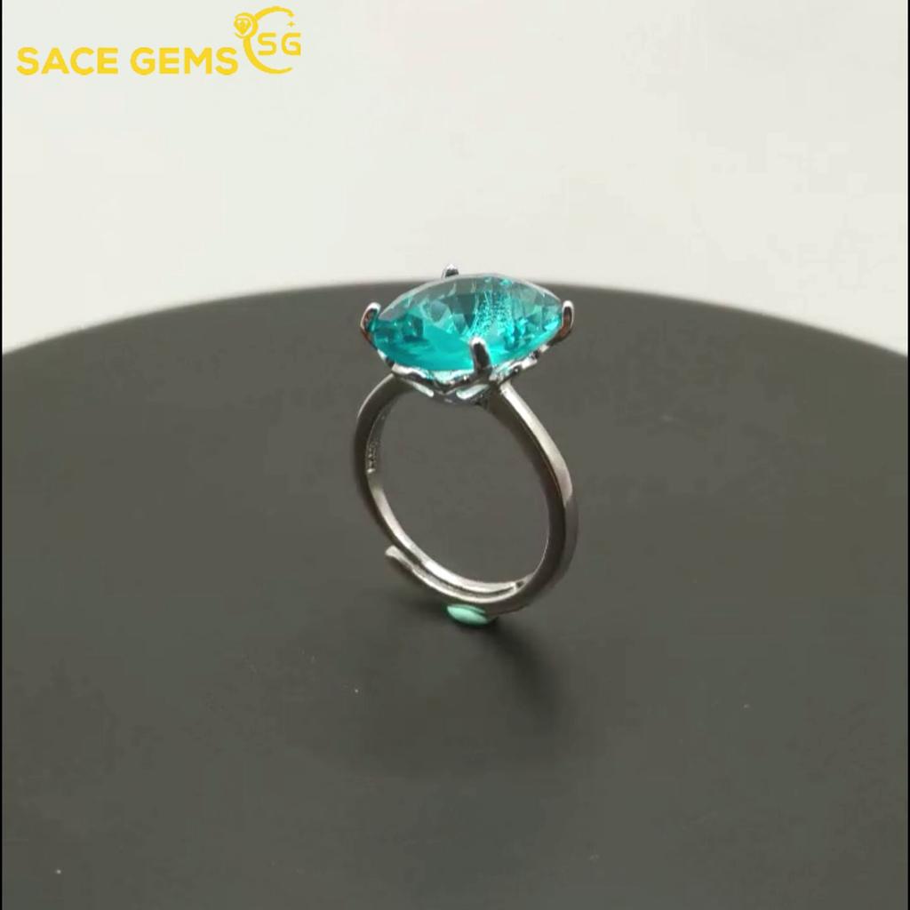 Sace Gems Klasický zirkonový prsten ze slitiny mědi, dámské šperky, svatební slib, dárek na večírek otevřený