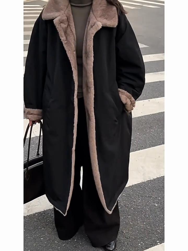 Johnature Korean White Duck Down Long Coat Contrasting Fur Collar  Women Winter Casual Warm Comfortable Jackets