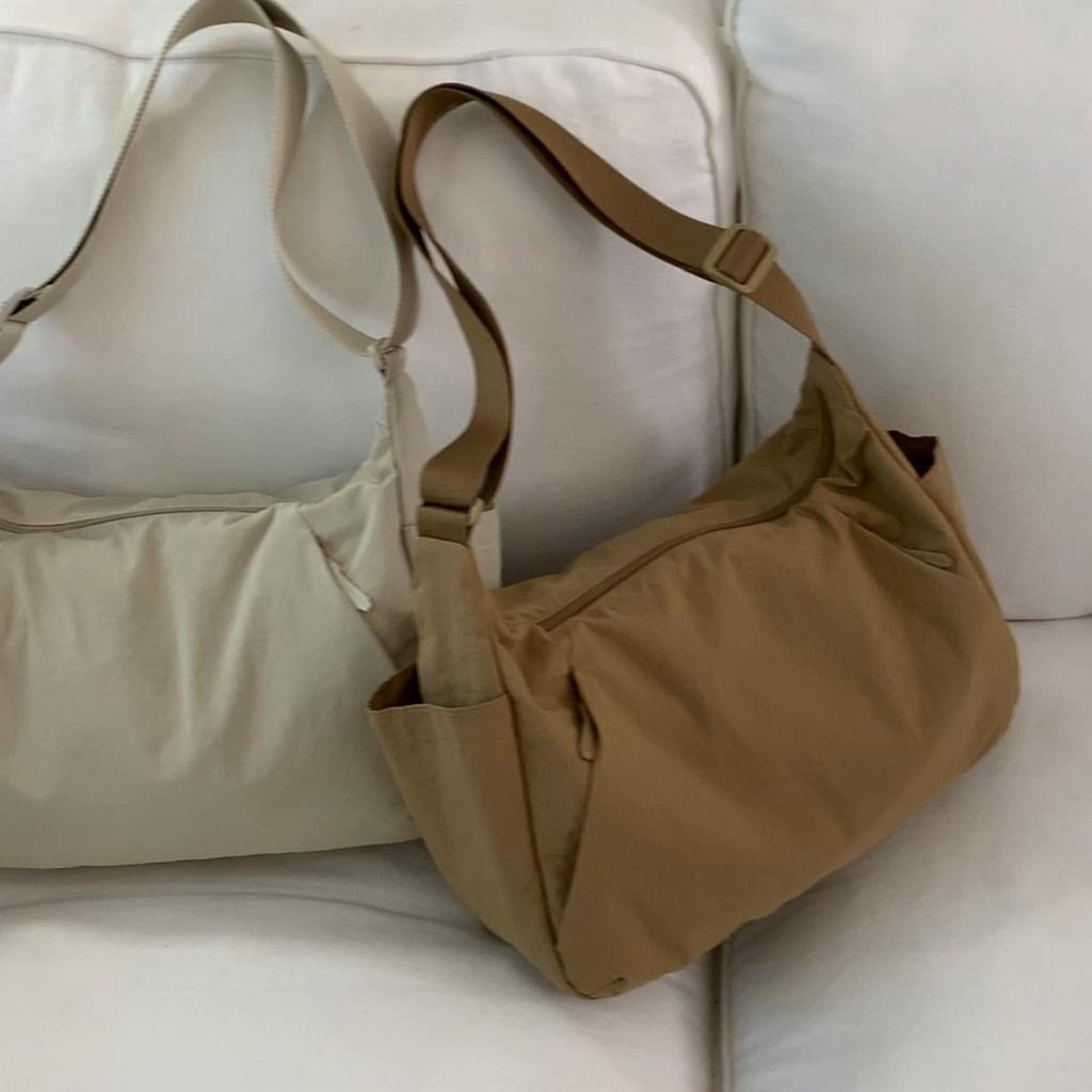 Nylon Shoulder Bag Women's Solid Color Large Capacity Crossbody Bag