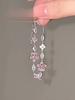 Elegant Rhinestone Bracelet Pink Zircon Sakura Bow Flower Chain Bridesmaid