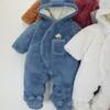 Cute Plush Bear Baby Boy Romper Infant Girl Overall Jumpsuit Spring Autumn Hooded Baby Rompers 0 3 6 9 12 Months Newborn Clothes