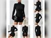 Miniabito Sexy Donna Autunno Solido Dolcevita Manica Lunga Guaina Abito Clubwear Partywear Elegante Aderente Femminile