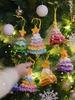 Christmas Tree Crochet Decorations Set With Plush Material For Holiday Home Decor