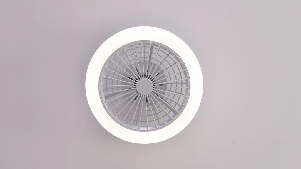 Sofucor 46 cm Samll Ceiling fan with light and Remote control – modern bladeless design for bedroom, kitchen and dining room