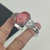 Natural Pink Outline Opal Gemstone Handmade 925 Sterling Silver Cuff Bangle, Pink Outline Opal Bangle,For Wife, Unisex Bangle, Gifts For Mom