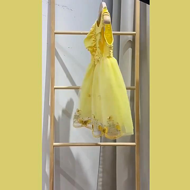 Rochii noi de vară pentru fete 2025 Dulci fluturi plasă floare 3d fără mâneci rochii de prințesă pentru copii